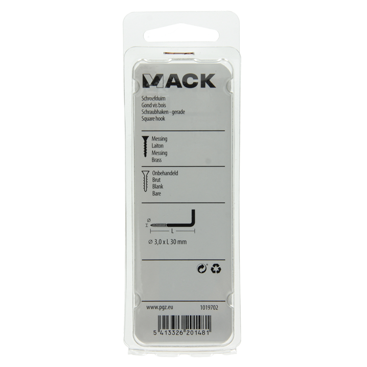 Mack 1019702 - Daumenschraube Messing 5 Stück 3,0 x 30 mm | 10 Stück
