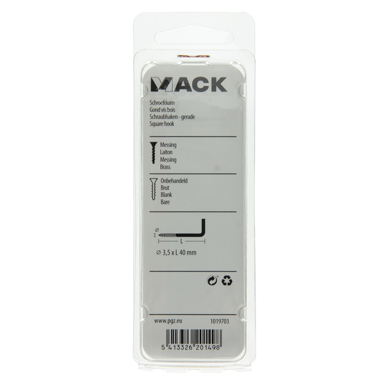 Mack 1019703 - Daumenschraube Messing 3 Stück 3,5 x 40 mm | 10 Stück