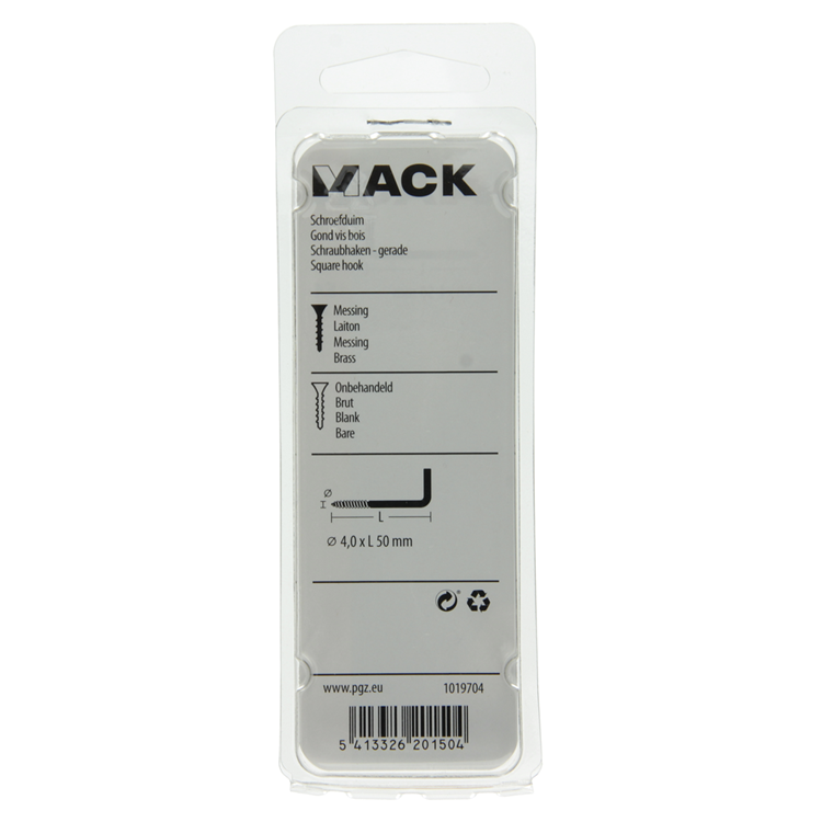 Mack 1019704 - Daumenschraube Messing 2 Stück 4,0 x 50 mm | 10 Stück