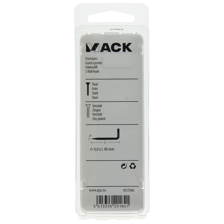 Mack 1017840 - Spitzendaumen verzinkter Stahl 8 Stück 4,0 x 40 mm | 10 Stück