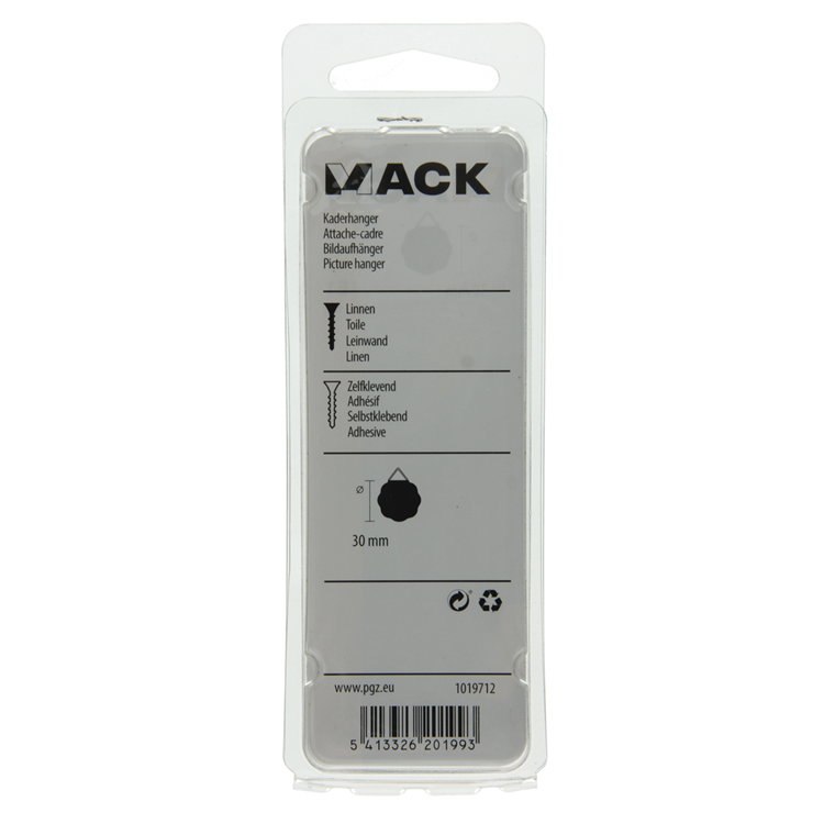 Mack 1019712 - Leinenrahmenaufhänger selbstklebend6 Stück 30 mm | 10 Stück