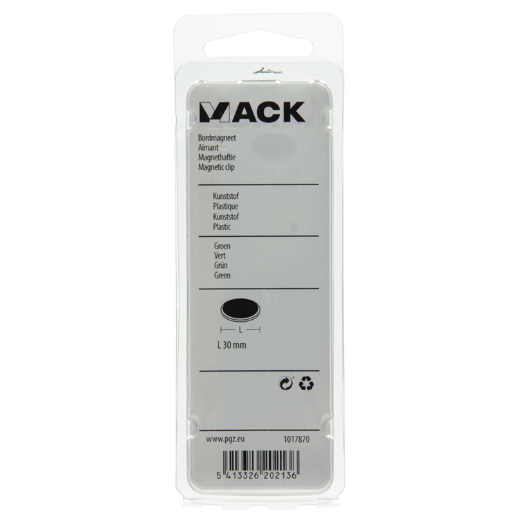 Mack 1017870 - Tafelmagnet Kunststoff grün 4 Stück 30 mm | 10 Stück