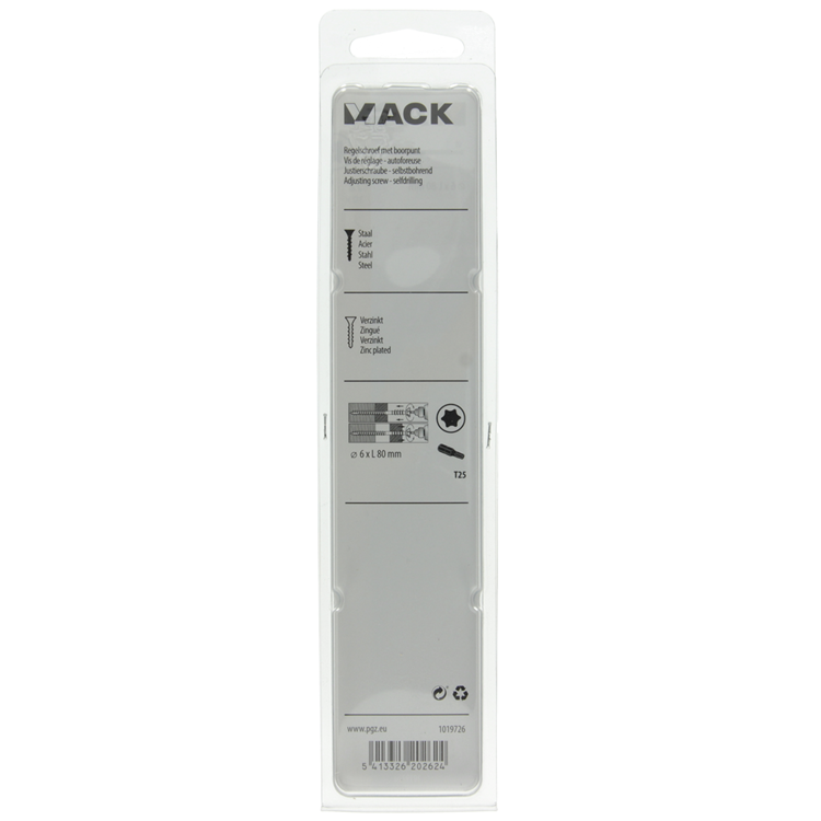 Mack 1019726 - Stellschraube verzinkt 10 Stück 6 x 80 mm | 5 Stück