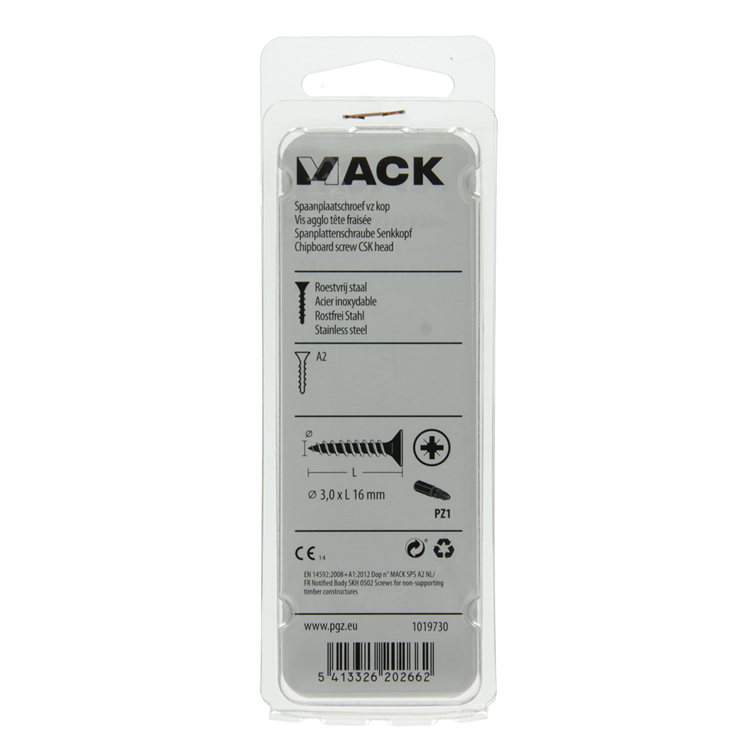 Mack 1019730 - Spanplattenschraube VZ-Kopf Edelstahl 31 Stück 3,0 x 16 mm | 10 Stück