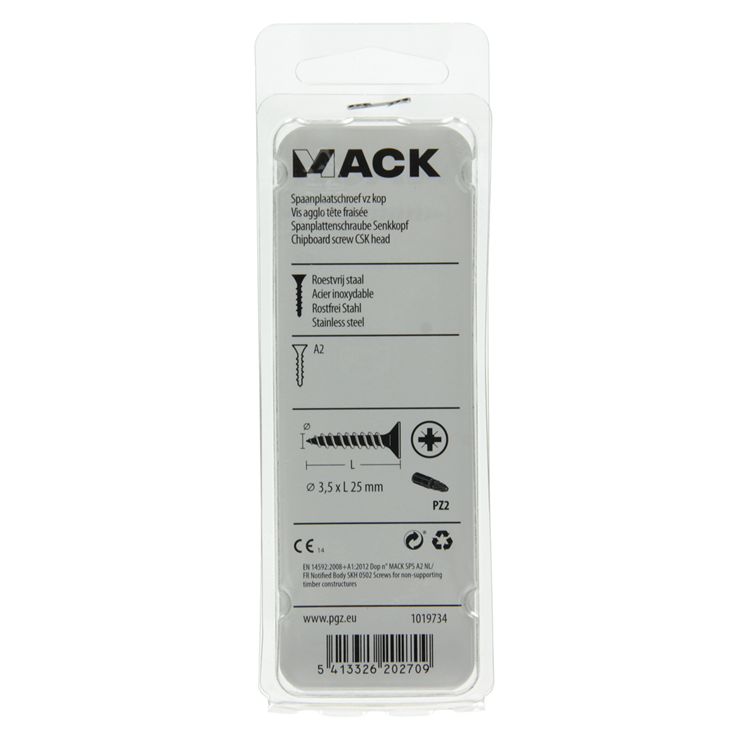 Mack 1019734 – Spanplattenschraube VZ-Kopf Edelstahl 18 Stück 3,5 x 25 mm | 10 Stück