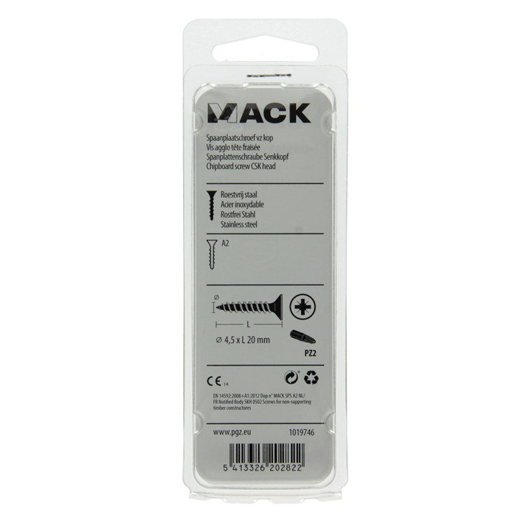 Mack 1019746 – Spanplattenschraube VZ-Kopf Edelstahl 13 Stück 4,5 x 20 mm | 10 Stück