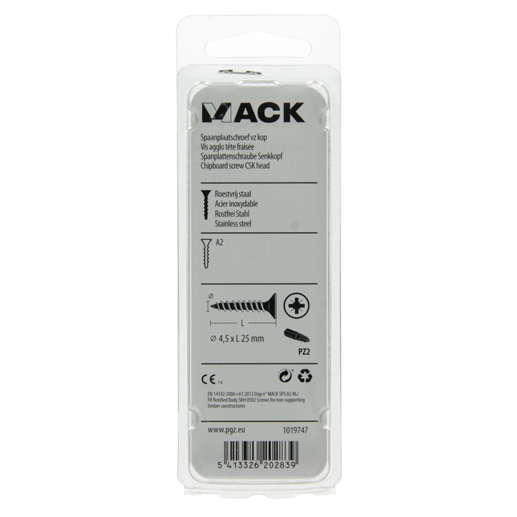 Mack 1019747 - Spanplattenschraube VZ-Kopf Edelstahl 11 Stück 4,5 x 25 mm | 10 Stück