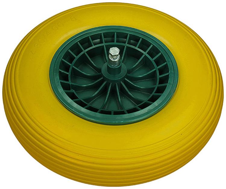 1039748 - Pannensicheres Schubkarrenrad ø 400, grüne Felge | 3 Stück