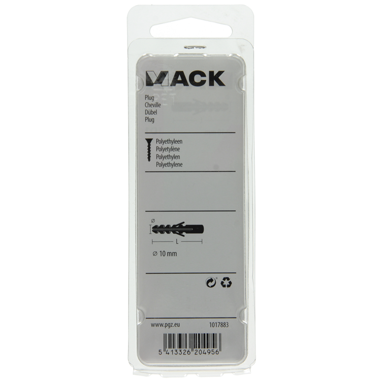 Mack 1017883 - Stopfen Polyethylen 8 Stück 10 mm | 5 Stück