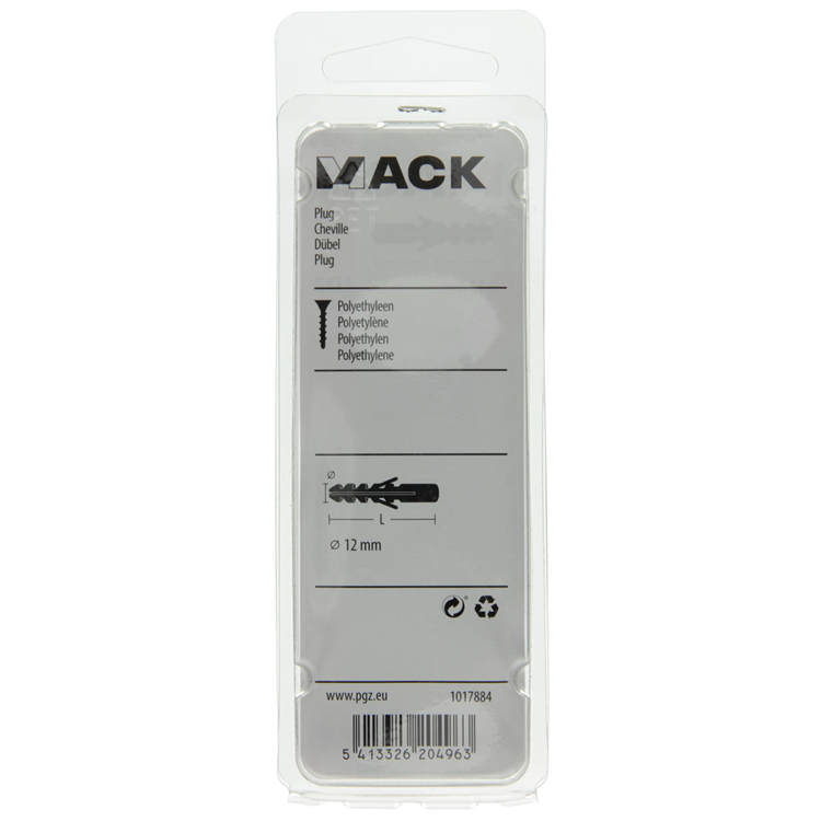 Mack 1017884 - Stopfen Polyethylen 6 Stück 12 mm | 5 Stück