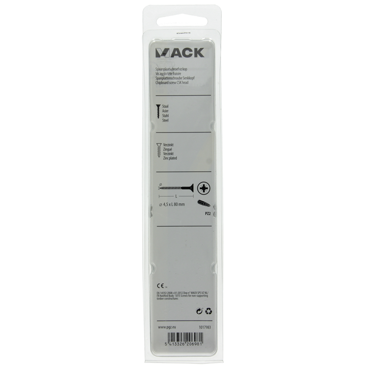 Mack 1017983 – Spanplattenschraube mit Kopf gelb beschichtet. 20 Stück 4,5 x 80 mm | 5 Stück