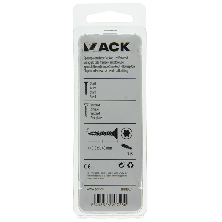 Mack 1018007 - spanienplschr.vzkop-selbstmontage gelb plattiert 55 Stück 3,5 x 40 mm | 5 Stück