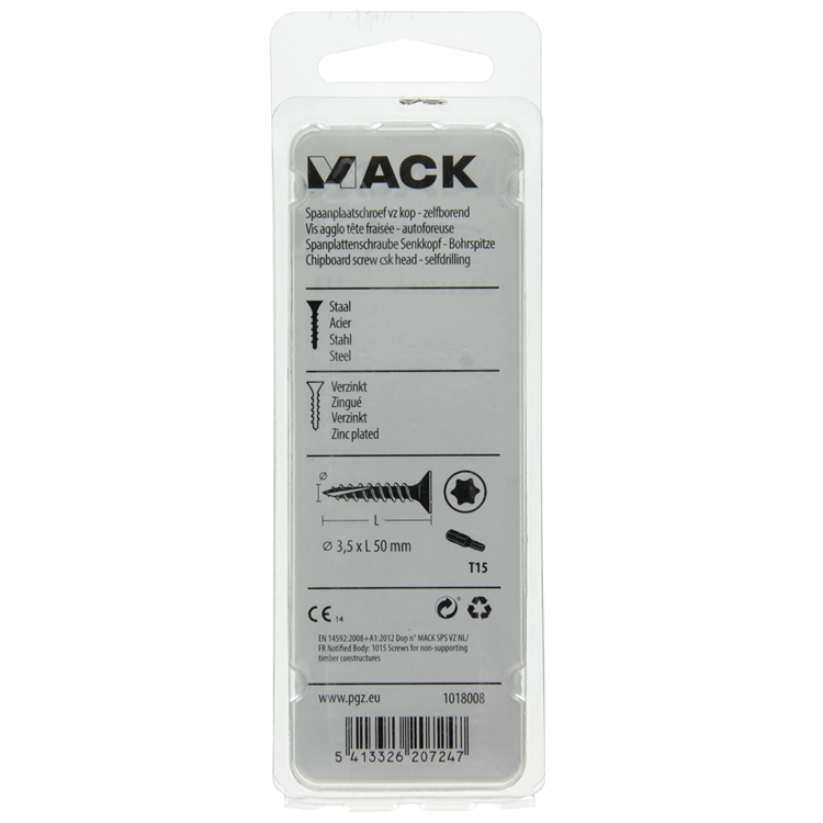 Mack 1018008 - spainplschr.vzkop-self-assembly yellow plated 45 pcs 3.5 x 50 mm | 5 Stück