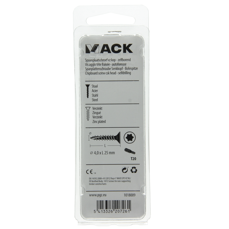Mack 1018009 - spanienplschr.vzkop-selbstmontage gelb plattiert 70 Stück 4,0 x 25 mm | 5 Stück