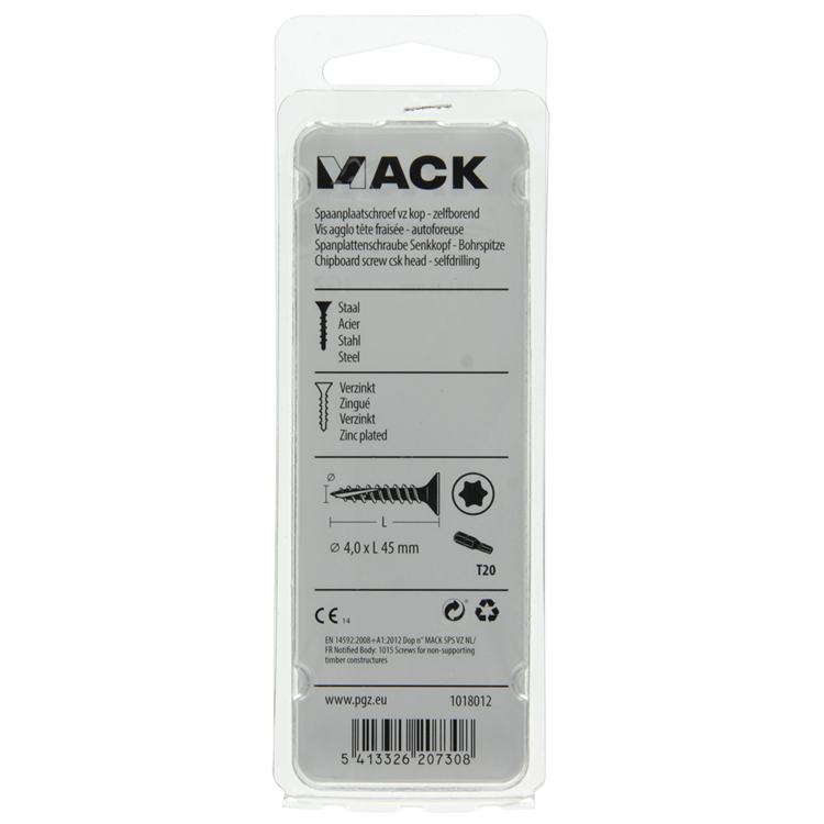 Mack 1018012 - spanienplschr.vzkop-selbstmontage gelb plattiert 35 Stück 4,0 x 45 mm | 5 Stück
