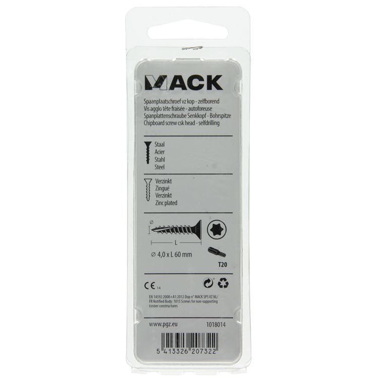 Mack 1018014 - spanienplschr.vzkop-selbstmontage gelb plattiert 25 Stück 4,0 x 60 mm | 5 Stück