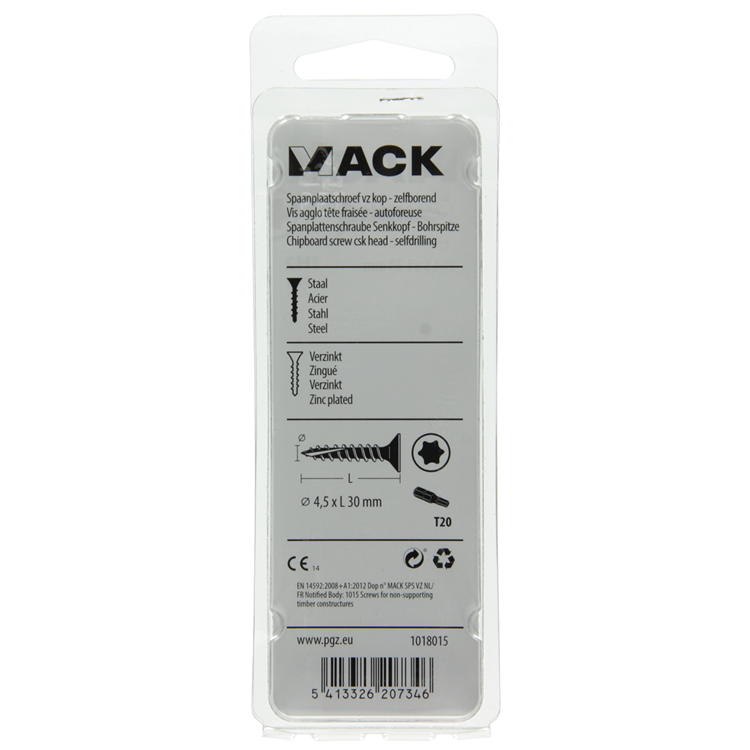 Mack 1018015 – Spanien plschr.vzkop-selbstmontage gelb plattiert 45 Stück 4,5 x 30 mm | 5 Stück