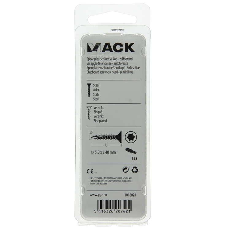 Mack 1018021 - spanienplschr.vzkop-selbstmontage gelb plattiert 26 Stück 5,0 x 40 mm | 5 Stück