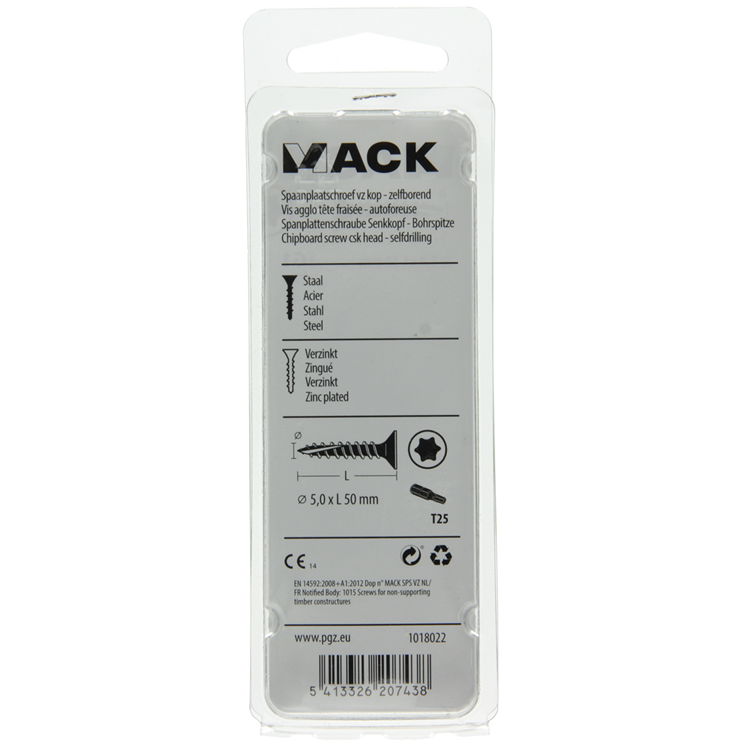 Mack 1018022 - spanienplschr.vzkop-selbstmontage gelb plattiert 23 Stück 5,0 x 50 mm | 5 Stück