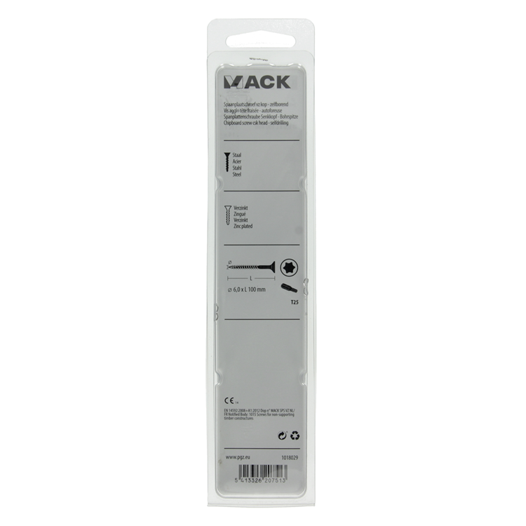 Mack 1018029 - spanienplschr.vzkop-selbstmontage gelb plattiert 14 Stück 6,0 x 100 mm | 5 Stück