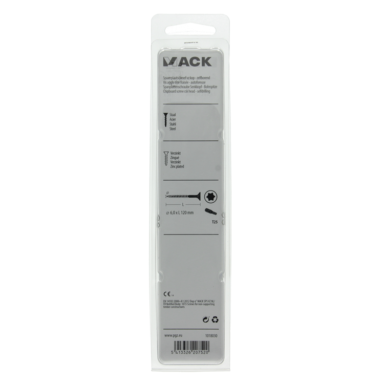 Mack 1018030 – Spanien plschr.vzkop-selbstmontage gelb plattiert 12 Stück 6,0 x 120 mm | 5 Stück