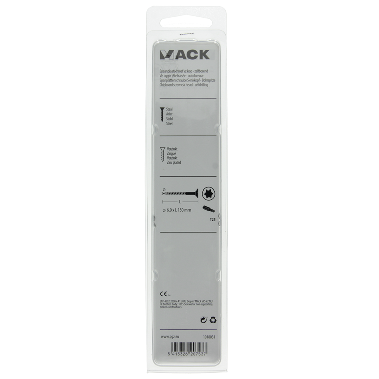 Mack 1018031 - spanienplschr.vzkop-selbstmontage gelb plattiert 12 Stück 6,0 x 150 mm | 5 Stück