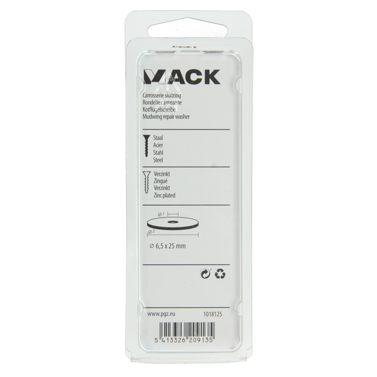 Mack 1018125 - Karosseriescheibe verzinkt55 Stück 6,5 x 25 mm | 5 Stück