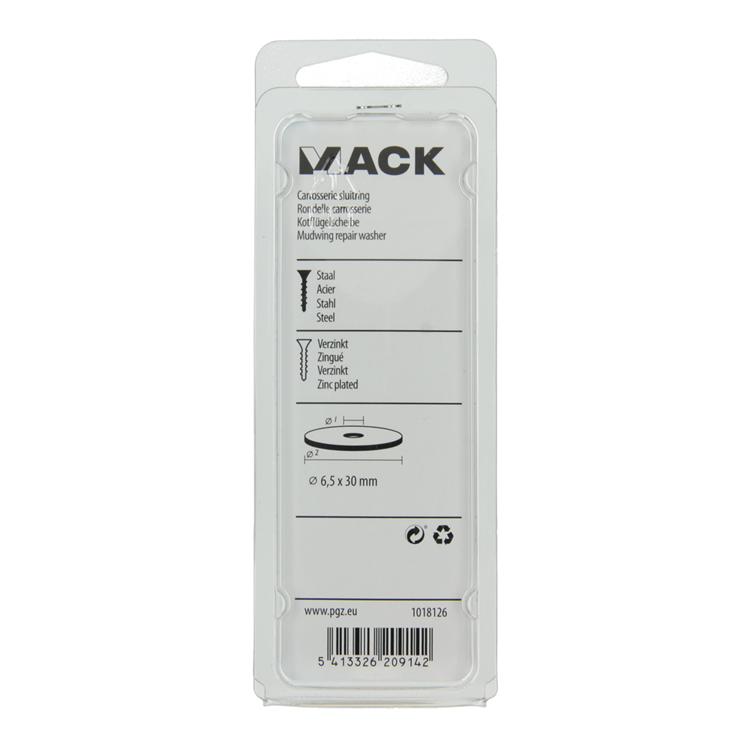 Mack 1018126 - Karosseriescheibe verzinkt40 Stück 6,5 x 30 mm | 5 Stück