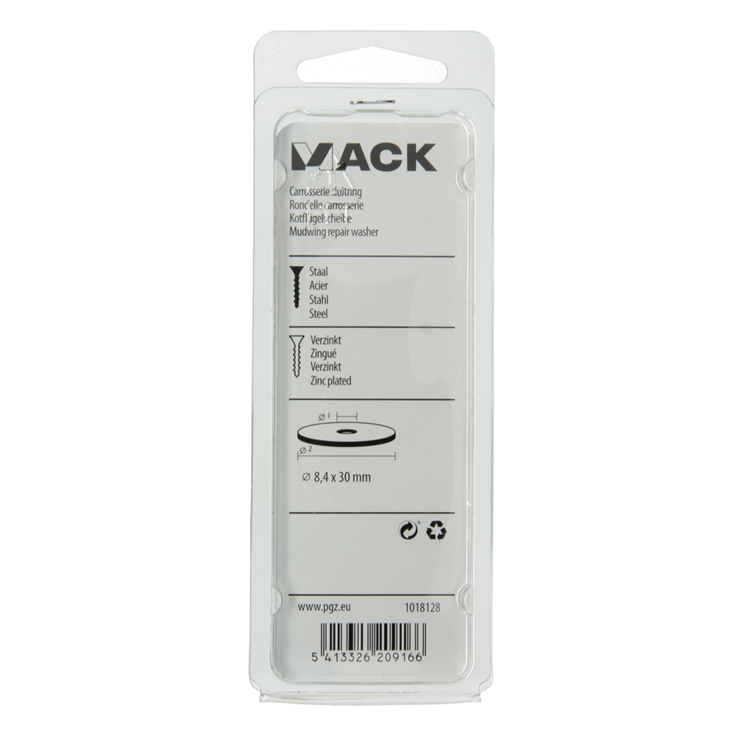 Mack 1018128 - Karosseriescheibe verzinkt40 Stück 8,4 x 30 mm | 5 Stück