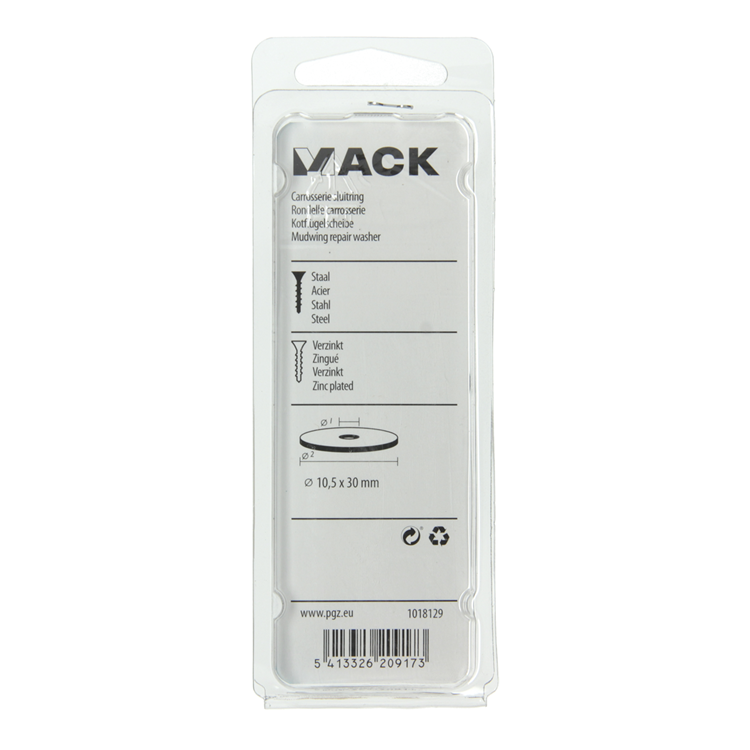 Mack 1018129 - Karosseriescheibe verzinkt40 Stück 10,5 x 30 mm | 5 Stück