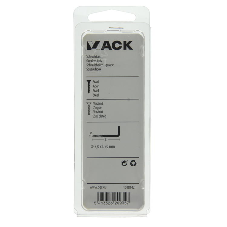 Mack 1018142 - Daumenschraube verzinkter Stahl 50 Stück 3,0 x 30 mm | 5 Stück