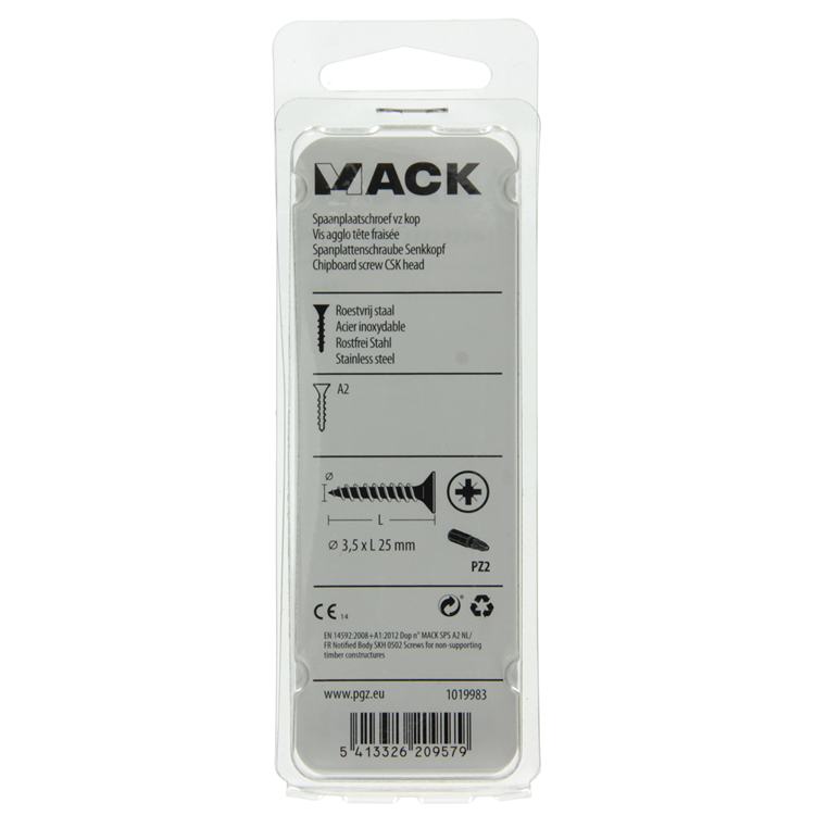 Mack 1019983 – Spanplattenschraube VZ-Kopf Edelstahl 85 Stück 3,5 x 25 mm | 5 Stück