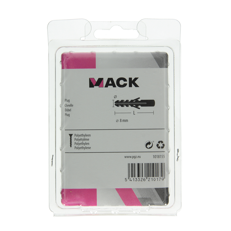 Mack 1018155 - Stopfen Polyethylen 85 Stück 8mm | 3 Stück