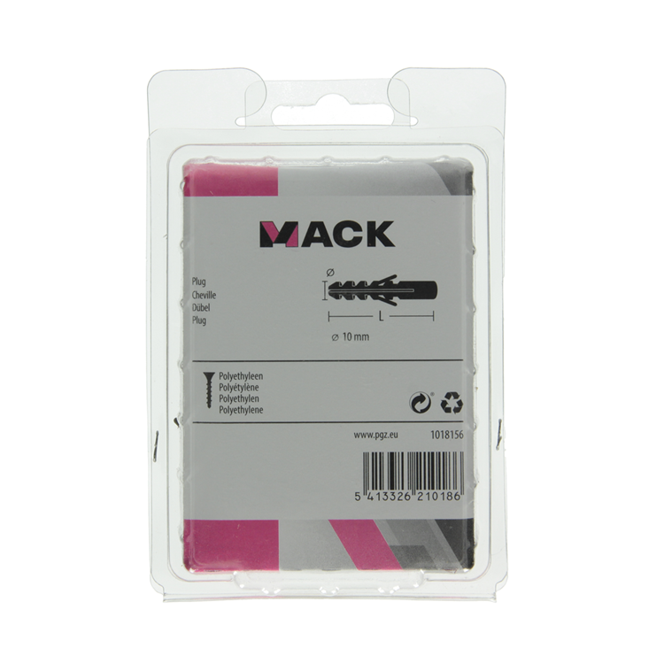 Mack 1018156 - Stopfen Polyethylen 50 Stück 10mm | 3 Stück