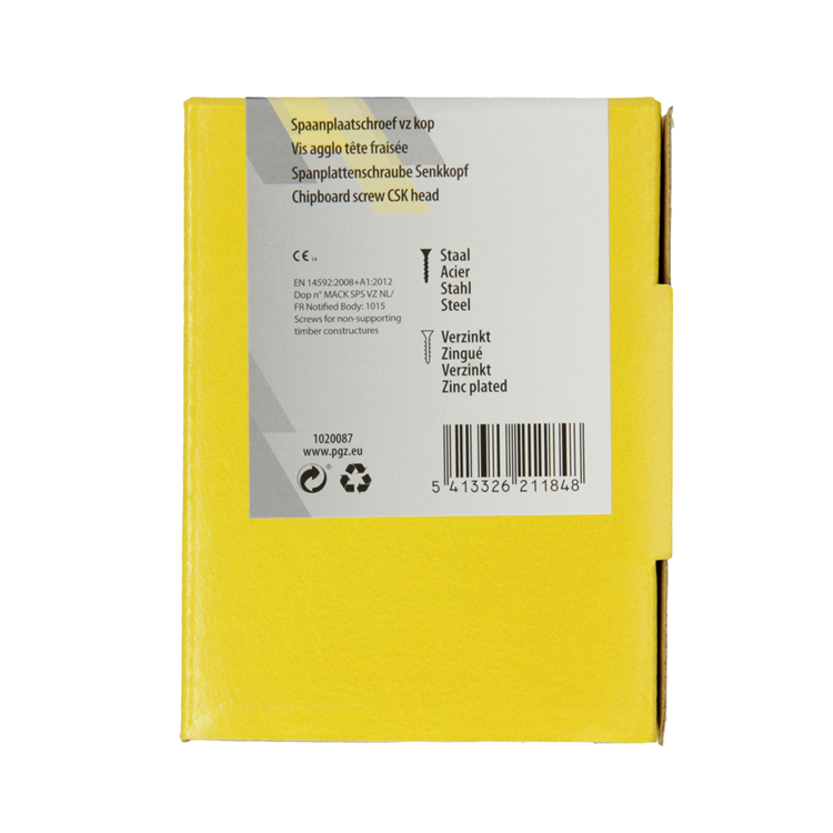 Mack 1020087 - Spanplattenschraube mit Kopf gelb VZ 200 Stück 3,5 x 45 mm | 5 Stück
