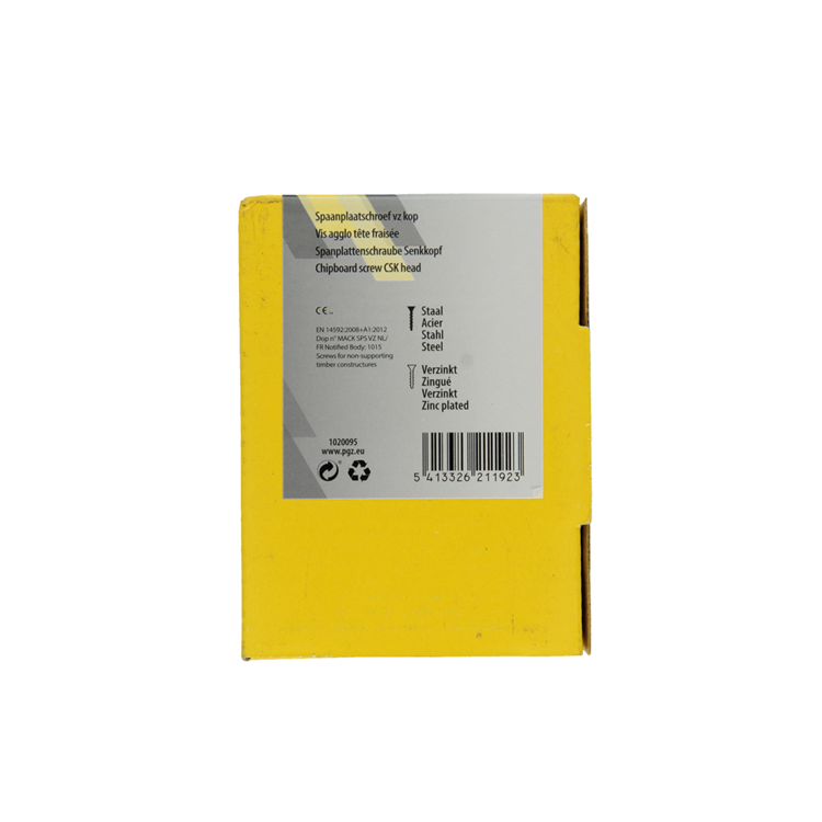 Mack 1020095 - Spanplattenschraube mit Kopf gelb mit 200 Stück 4,0 x 45 mm | 5 Stück
