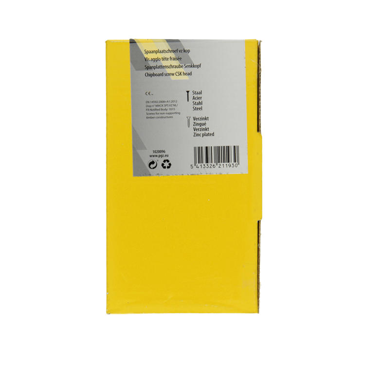 Mack 1020096 - Spanplattenschraube mit Kopf gelb VZ 200 Stück 4,0 x 50 mm | 3 Stück