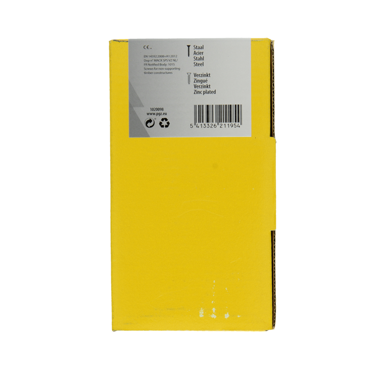Mack 1020098 - Spanplattenschraube mit Kopf gelb mit 200 Stück 4,0 x 70 mm | 2 Stk