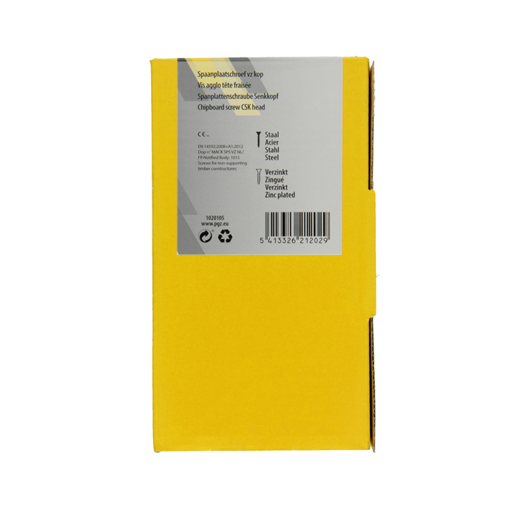 Mack 1020105 - Spanplattenschraube mit Kopf gelb mit 200 Stück 4,5 x 45 mm | 3 Stück