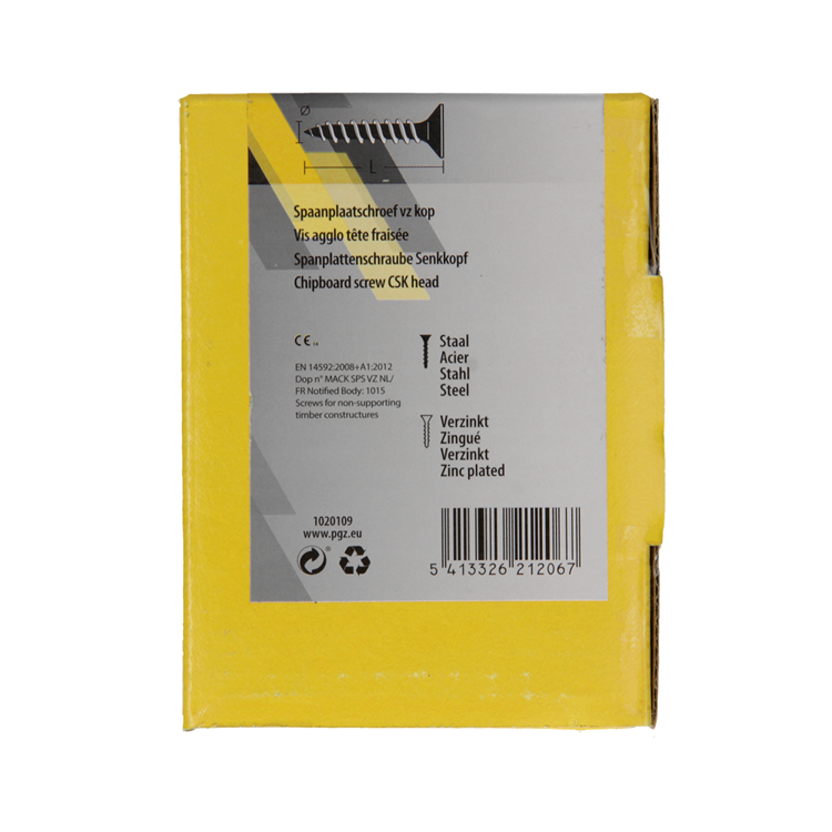 Mack 1020109 - Spanplattenschraube VZ-Kopf gelb VZ 200 Stück 5,0 x 20 mm | 5 Stück