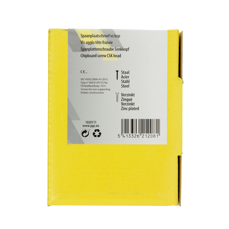 Mack 1020111 - Spanplattenschraube mit Kopf gelb mit 200 Stück 5,0 x 30 mm | 5 Stück