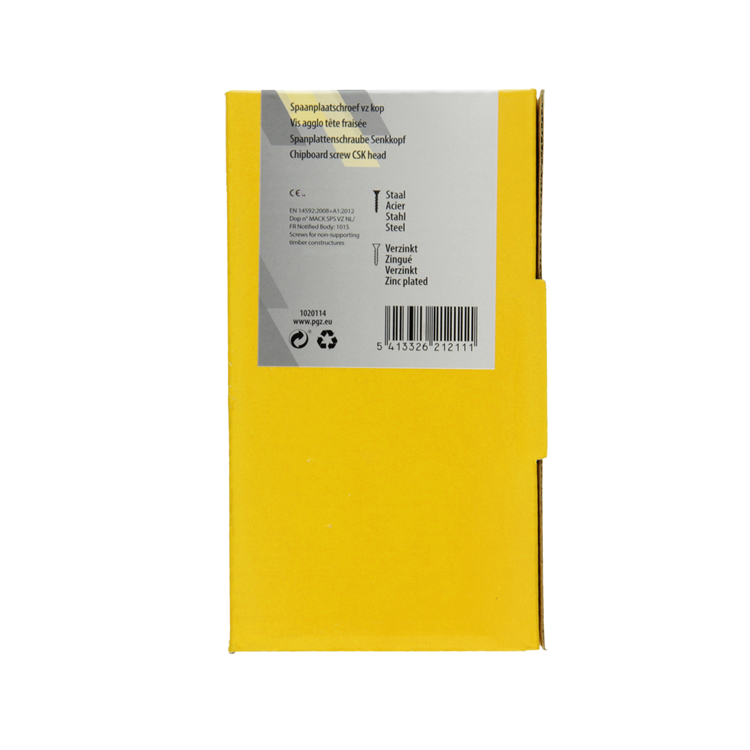 Mack 1020114 - Spanplattenschraube mit Kopf gelb mit 200 Stück 5,0 x 45 mm | 3 Stück