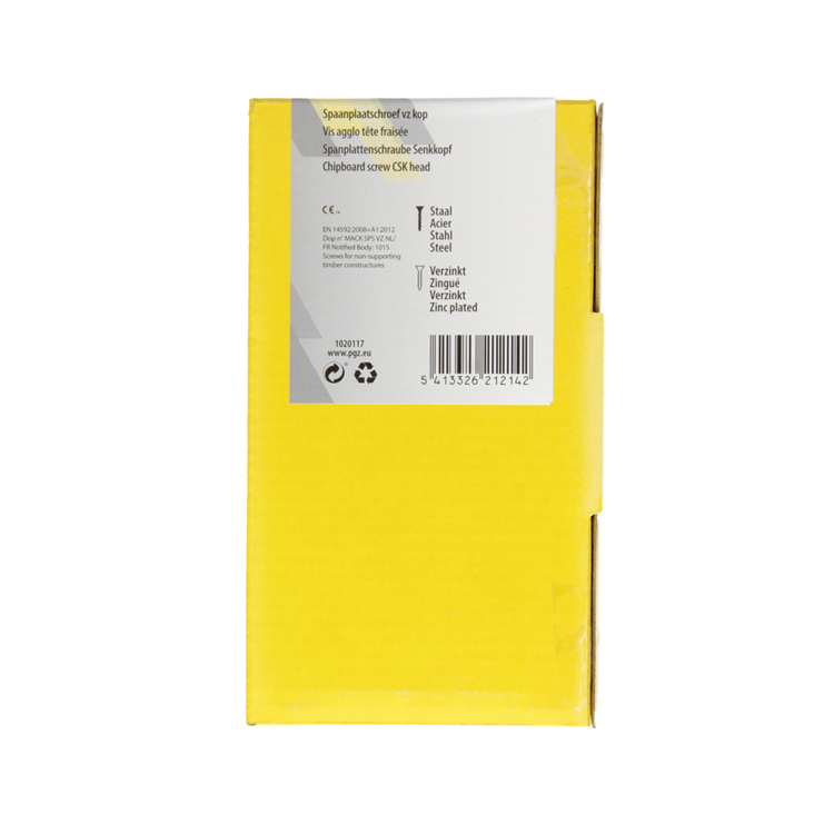 Mack 1020117 - Spanplattenschraube mit Kopf gelb VZ 100 Stück 5,0 x 70 mm | 3 Stück