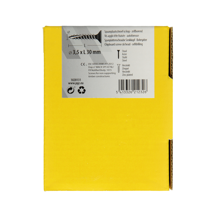 Mack 1020131 – Spanplattenschraube VZ KP-SelbstsicherndGVZ 200 Stück 3,5 x 30 mm | 5 Stück