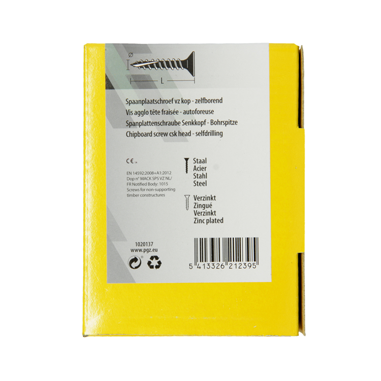 Mack 1020137 – Spanplattenschraube VZ KP-SelbstsicherndGVZ 200 Stück 4,0 x 30 mm | 5 Stück