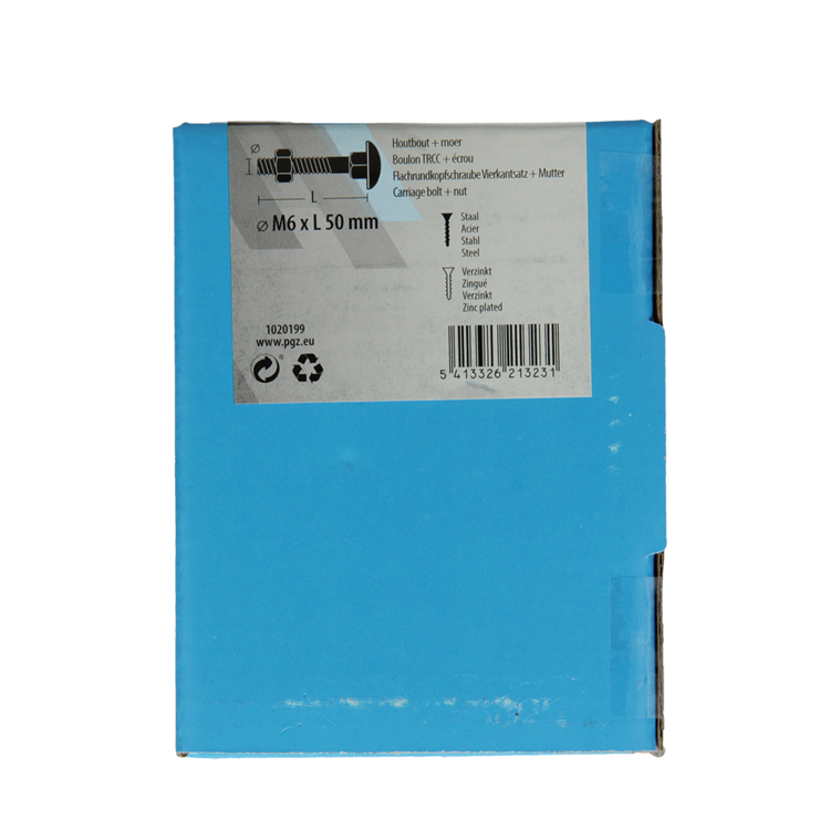 Mack 1020199 – Holzschraube + Mutter verzinkt 26 stm6 x 50 mm | 5 Stück