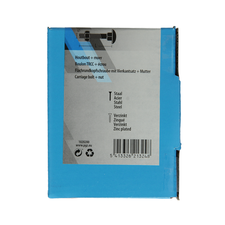 Mack 1020200 – Holzschraube + Mutter verzinkt 24 stm6 x 60 mm | 5 Stück