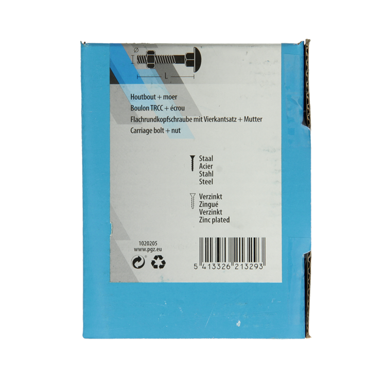 Mack 1020205 – Holzschraube + Mutter verzinkt 22 stm8 x 40 mm | 5 Stück