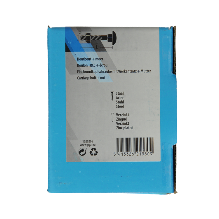 Mack 1020206 – Holzschraube + Mutter verzinkt 20 stm8 x 50 mm | 5 Stück