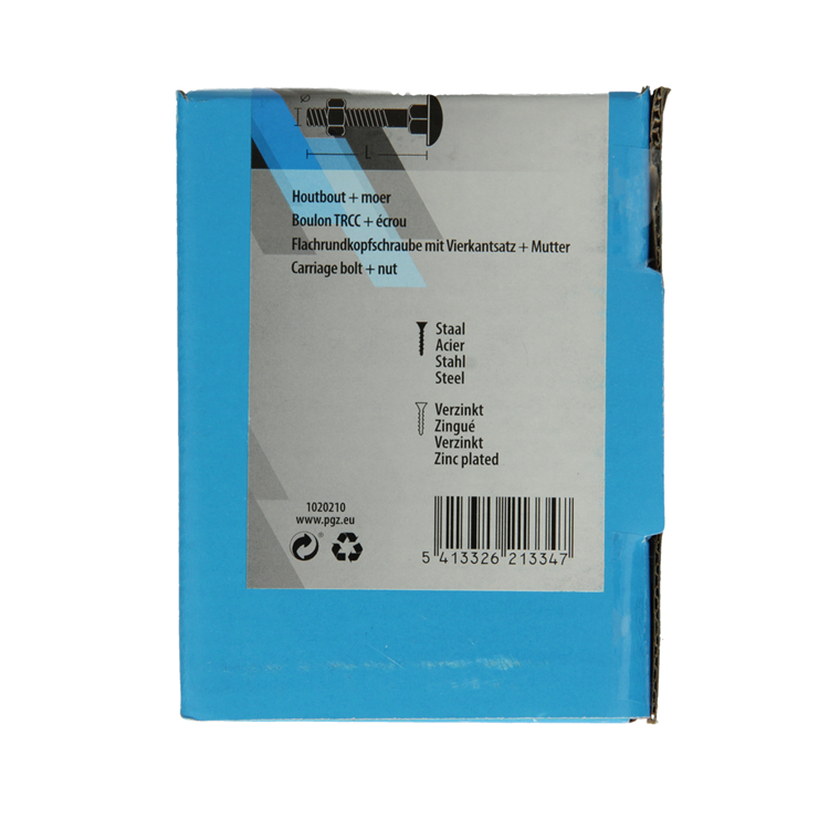 Mack 1020210 – Holzschraube + Mutter verzinkt 12 stm8 x 100 mm | 5 Stück